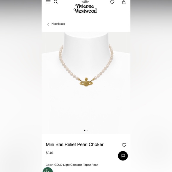 Vivienne Westwood Mini Bas Relief Pearl Choker - Picture 8 of 8